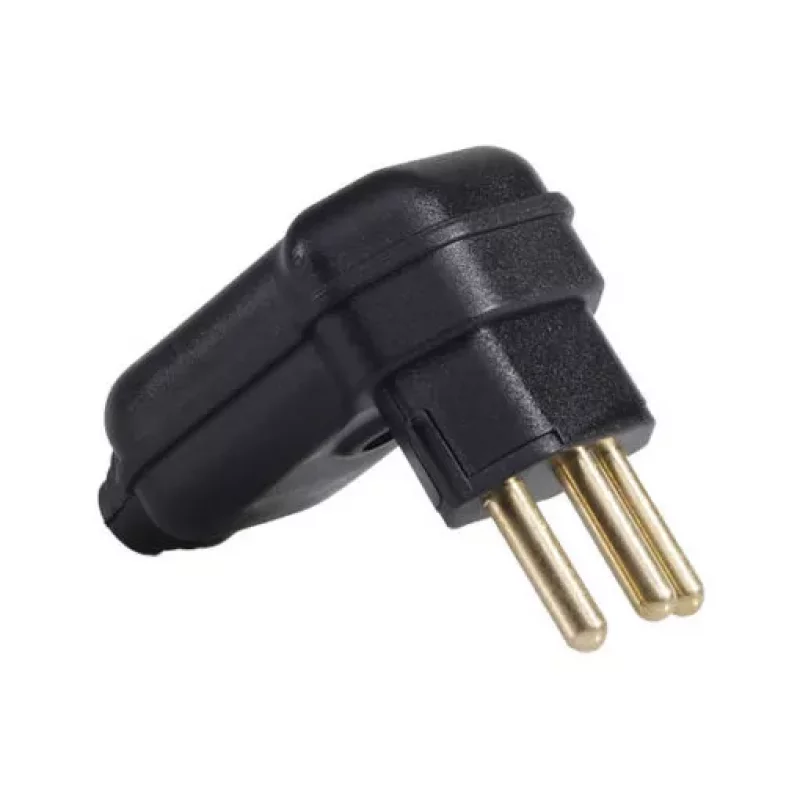 PINO MG JUNCAO MACHO 2P 10A 90º PRETO