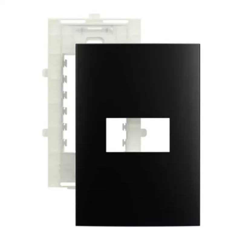 PLACA 4x2 MG SLEEK EBONY 1 POSTO HORIZ. C/ SUP.