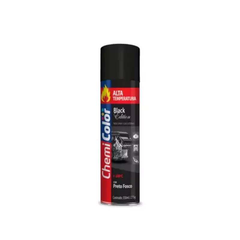 TINTA SPRAY CHEMICOLOR 350ML ALTA TEMP. PRETO