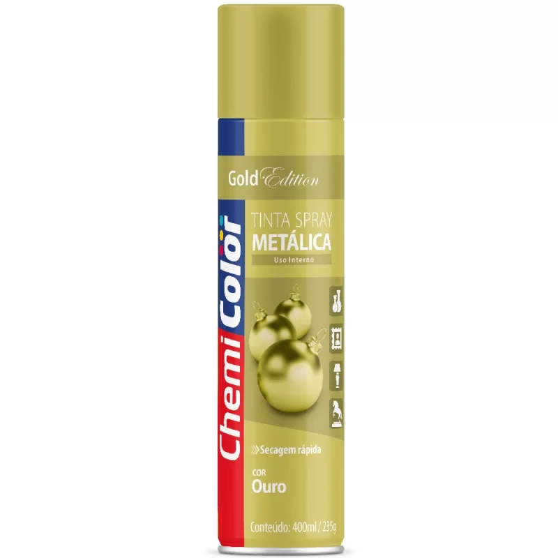 TINTA SPRAY CHEMICOLOR METAL. OURO 400ML