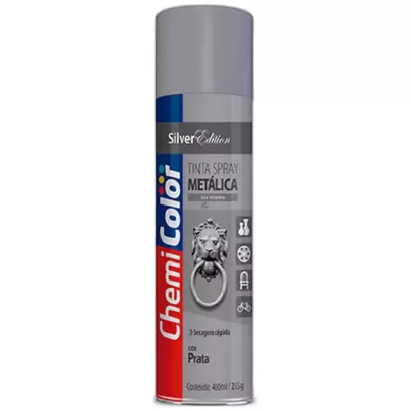 TINTA SPRAY CHEMICOLOR METAL. PRATA 400ML