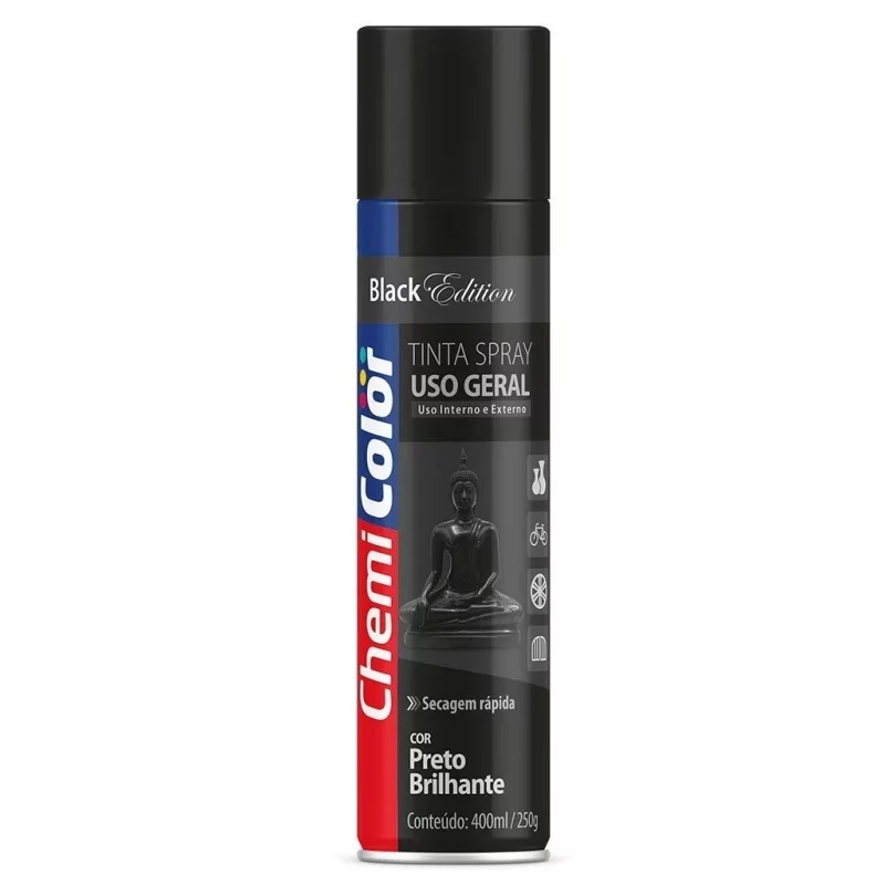 TINTA SPRAY CHEMICOLOR PRETO BRIL. 400ML