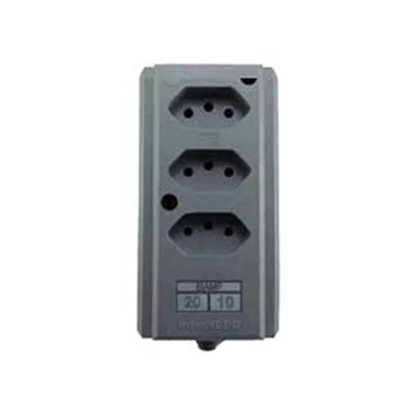 TOMADA BARRA INTERNEED B TRIPLA. 2P+T 10/20A PRETO