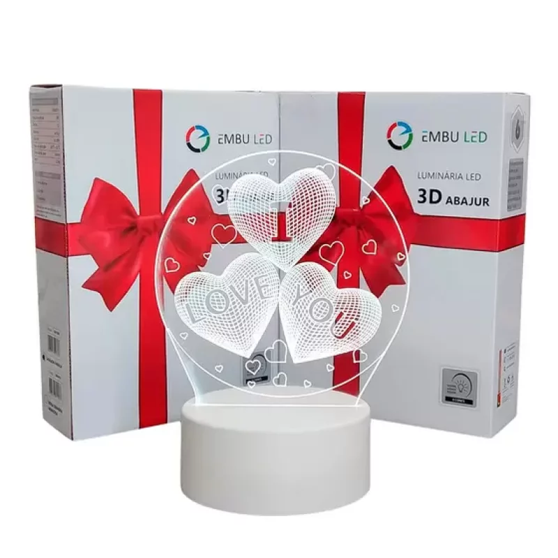 LUMINÁRIA ABARJUR 3D LOVE