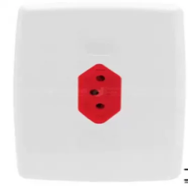 TOMADA ILUM SAFIRA 01 2PT+ 20A VERMELHO