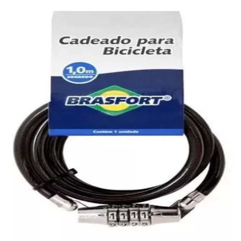 CADEADO BRASFORT BICICLETA C/SEGREDO 8MMx1M