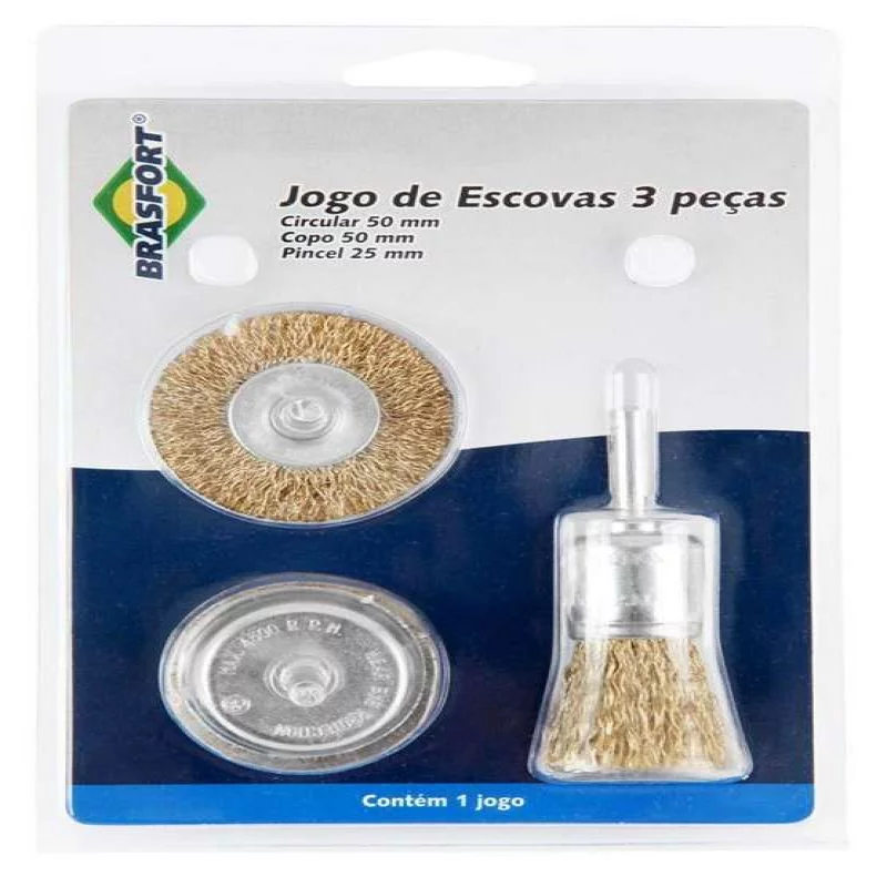 ESCOVA ACO BRASFORT KIT 3P 