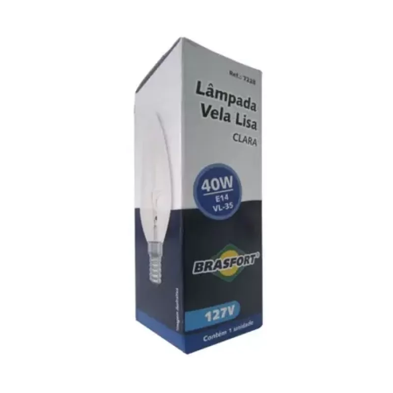 LAMPADA VELA CL. 40W 127W BRASFORT